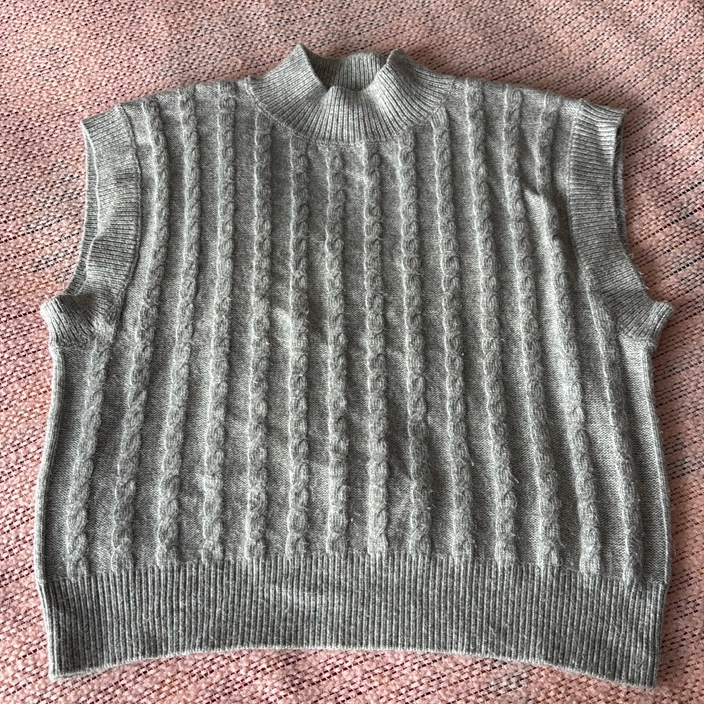 Gray Knit Sweater Vest
